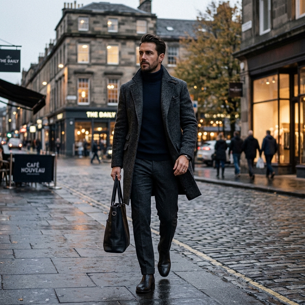 Charcoal Wool Overcoat